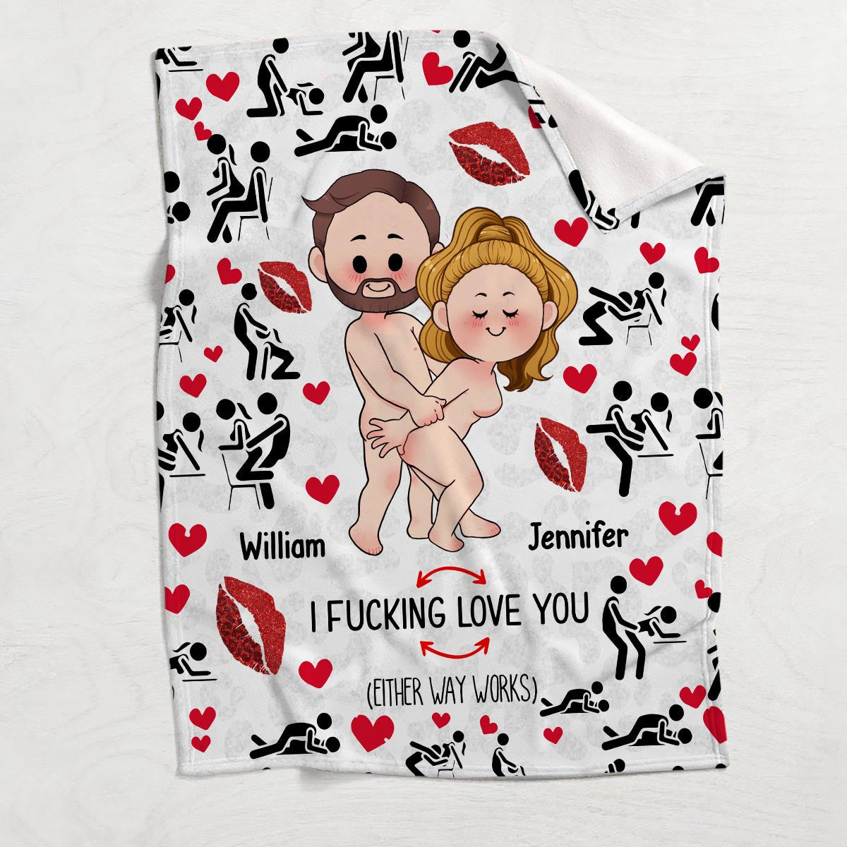 Ich liebe dich – Personalisierte Pärchendecke