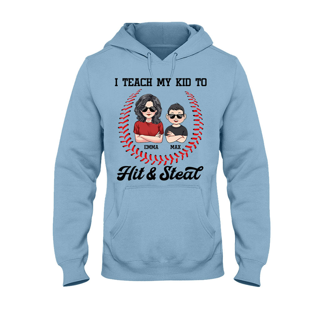 Ich bringe meinem Kind Baseball bei – personalisiertes T-Shirt und Hoodie