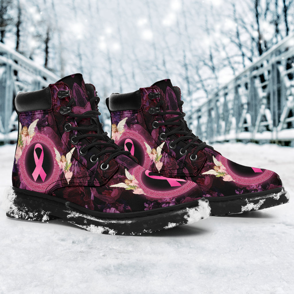 Faith Hope Love Angel Brustkrebs-Aufklärungsstiefel Ganzjahresstiefel 0622