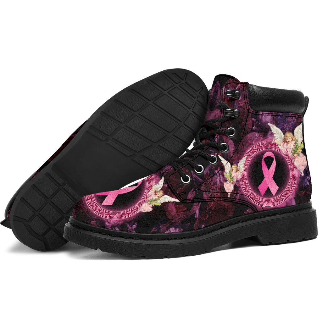 Faith Hope Love Angel Brustkrebs-Aufklärungsstiefel Ganzjahresstiefel 0622