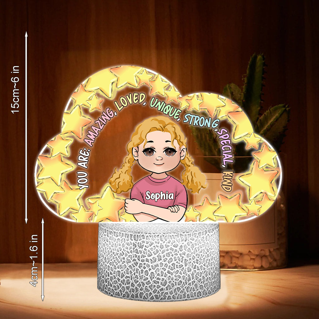 You Are Amazing - Personalized Family Shaped Plaque Light Base