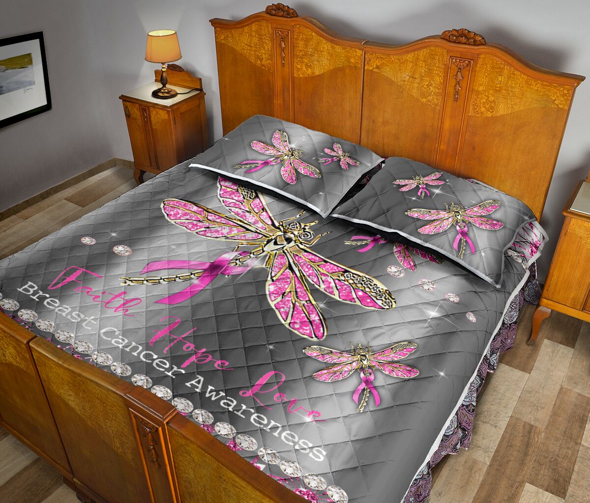 Quilt-Set „Glaube, Hoffnung, Liebe“ zur Brustkrebsvorsorge 0622
