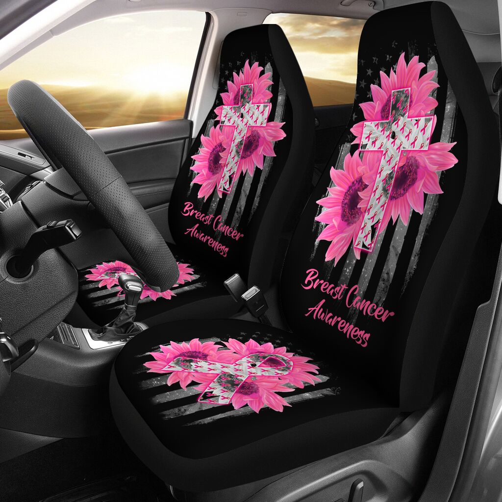 Faith Hope Love Breast Cancer Awareness Seat Covers 0622
