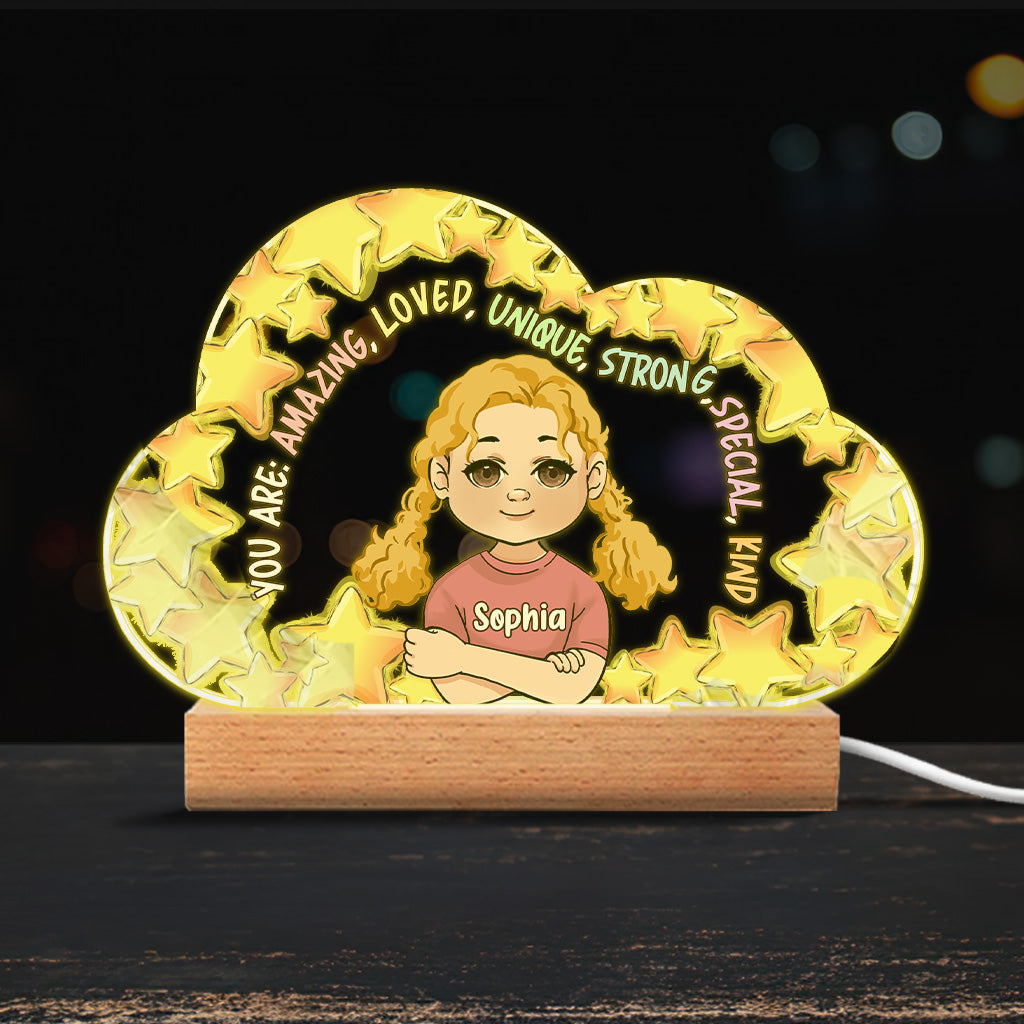 You Are Amazing - Personalized Family Shaped Plaque Light Base