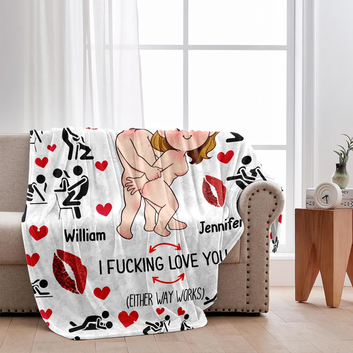 Ich liebe dich – Personalisierte Pärchendecke