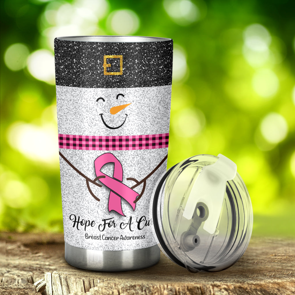 Hope For A Cure Trinkbecher mit Glitzer-Imitat zur Sensibilisierung für Brustkrebs 0622