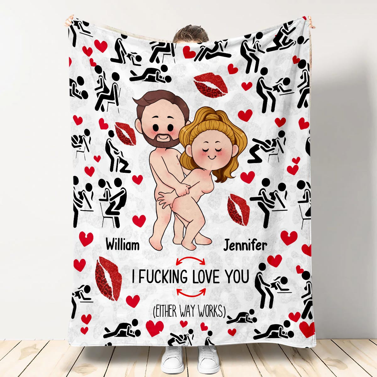 Ich liebe dich – Personalisierte Pärchendecke