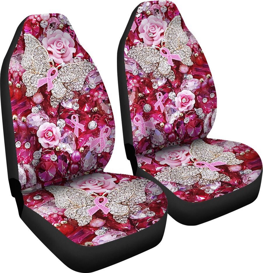 Pink Warrior Pattern Breast Cancer Awareness Seat Covers 0622