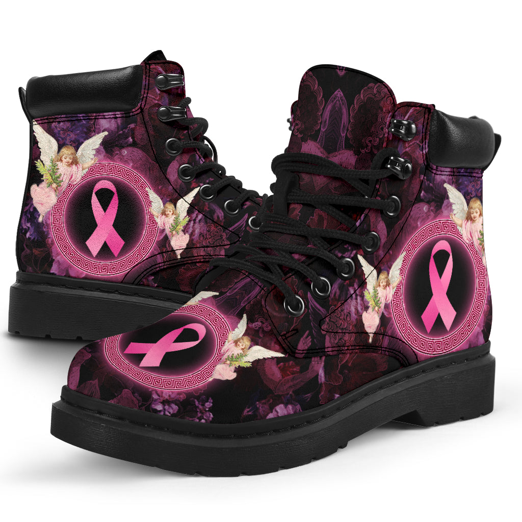 Faith Hope Love Angel Brustkrebs-Aufklärungsstiefel Ganzjahresstiefel 0622