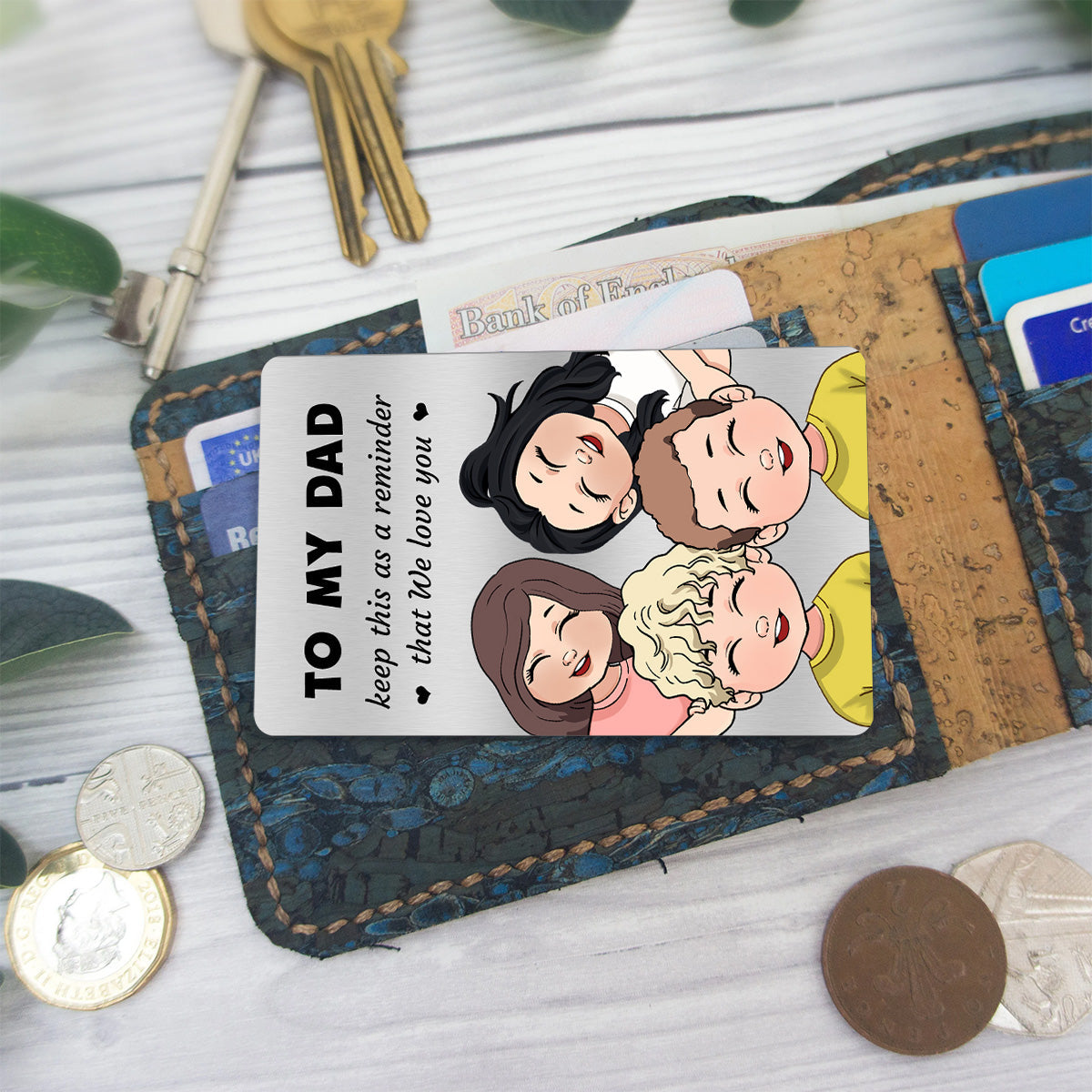 Keep This As A Reminder - Gift for dad, grandma, grandpa, mom, uncle, aunt, brother, sister - Personalized Wallet Insert Card