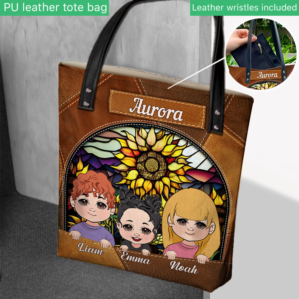 Du bist mein Sonnenschein Sonnenblumen-Buntglas - Personalisierte Mutter-Tragetasche