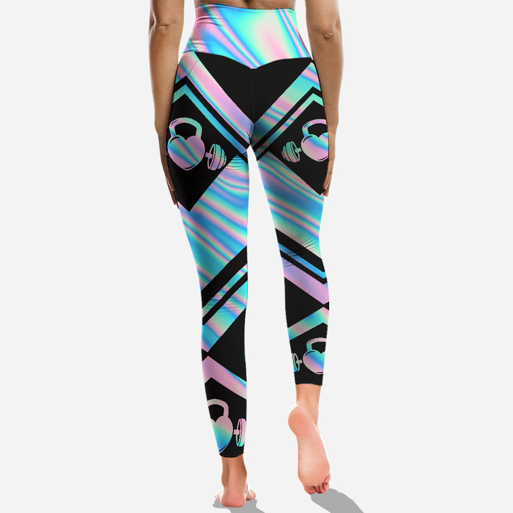 Möge der Po dicker werden – Personalisiertes Fitness-Tanktop und Leggings mit Kreuzmuster