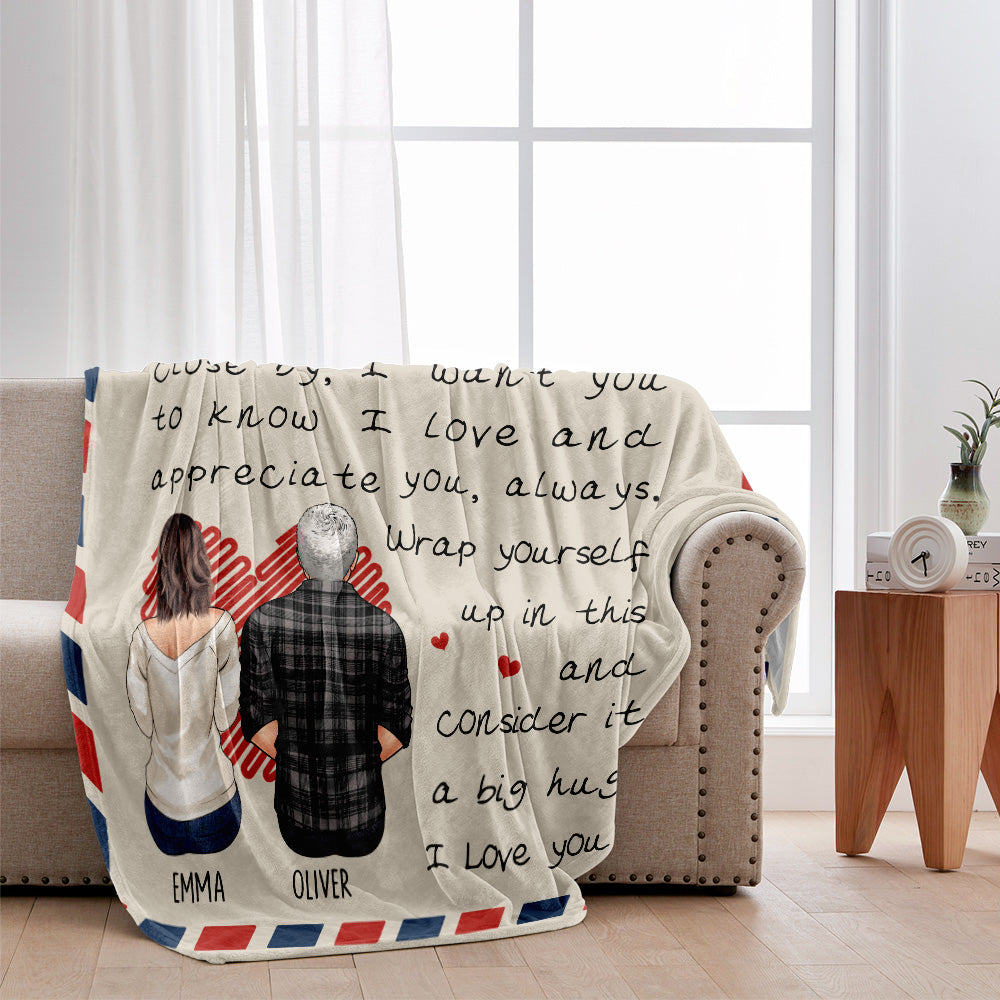 Lieber Papa – Geschenk für Papa, Oma, Opa, Mama, Onkel, Tante, Sohn, Tochter, Bruder, Schwester, Enkelin, Enkel, Ehemann, Ehefrau, Freund, Freundin, Freund – Personalisierte Decke