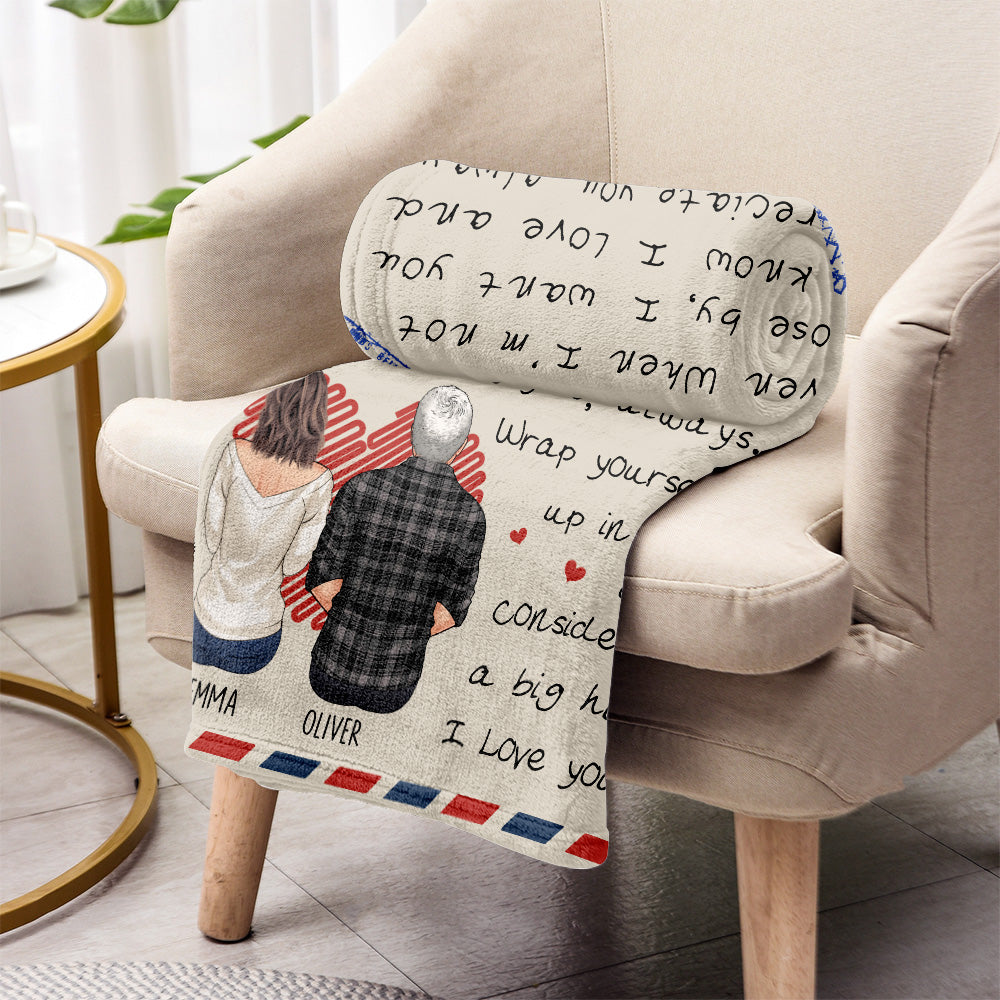 Lieber Papa – Geschenk für Papa, Oma, Opa, Mama, Onkel, Tante, Sohn, Tochter, Bruder, Schwester, Enkelin, Enkel, Ehemann, Ehefrau, Freund, Freundin, Freund – Personalisierte Decke