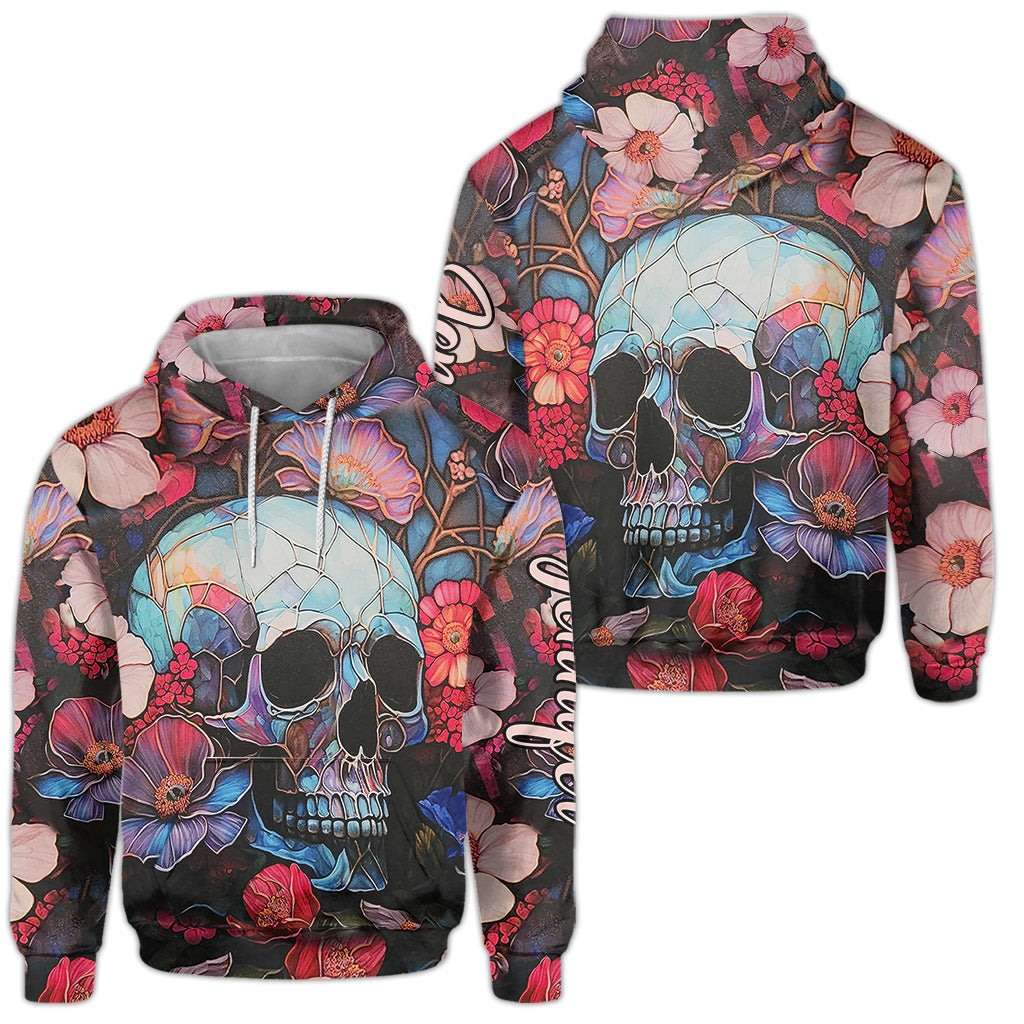 Blumenschädel – Personalisierter Totenkopf-Hoodie und Leggings