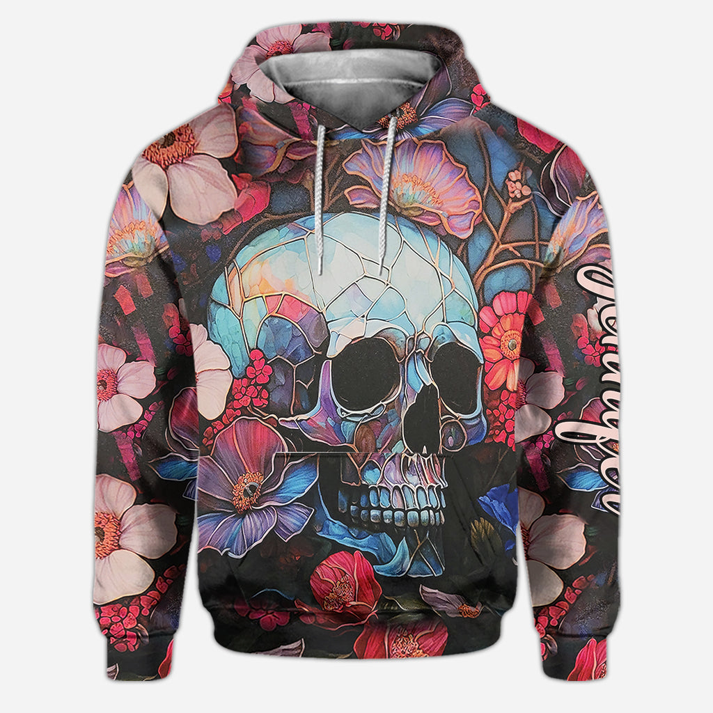 Blumenschädel – Personalisierter Totenkopf-Hoodie und Leggings