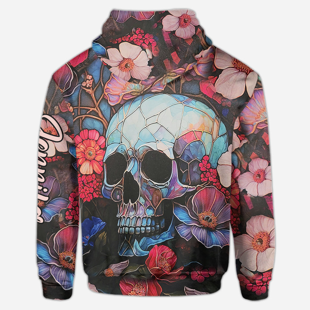 Blumenschädel – Personalisierter Totenkopf-Hoodie und Leggings