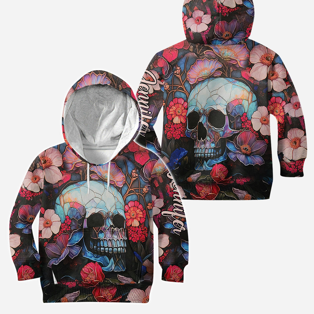 Blumenschädel – Personalisierter Totenkopf-Hoodie und Leggings