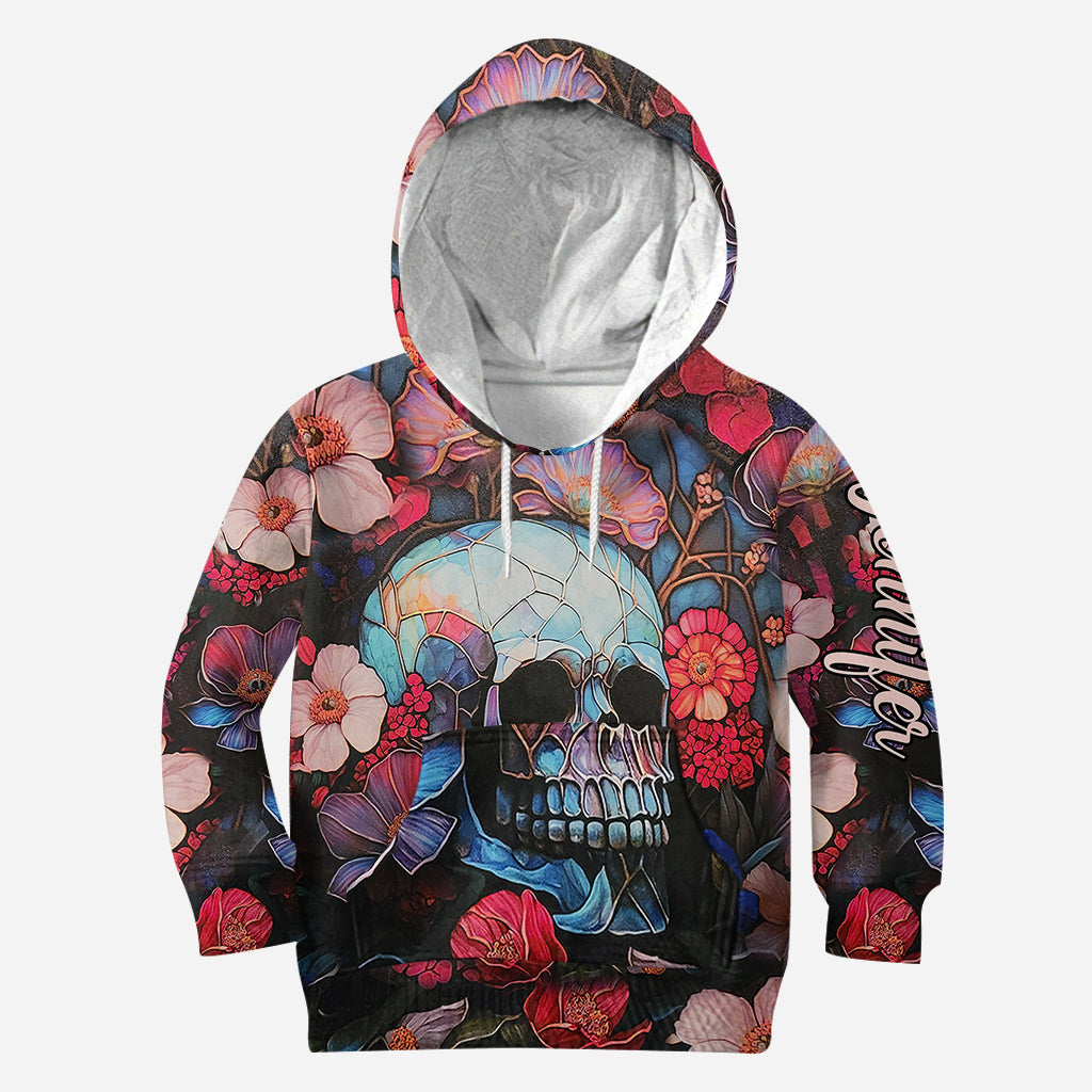 Blumenschädel – Personalisierter Totenkopf-Hoodie und Leggings