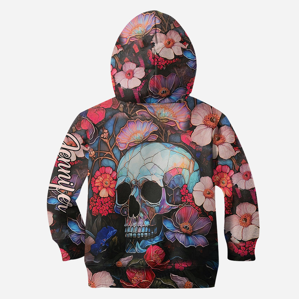 Blumenschädel – Personalisierter Totenkopf-Hoodie und Leggings
