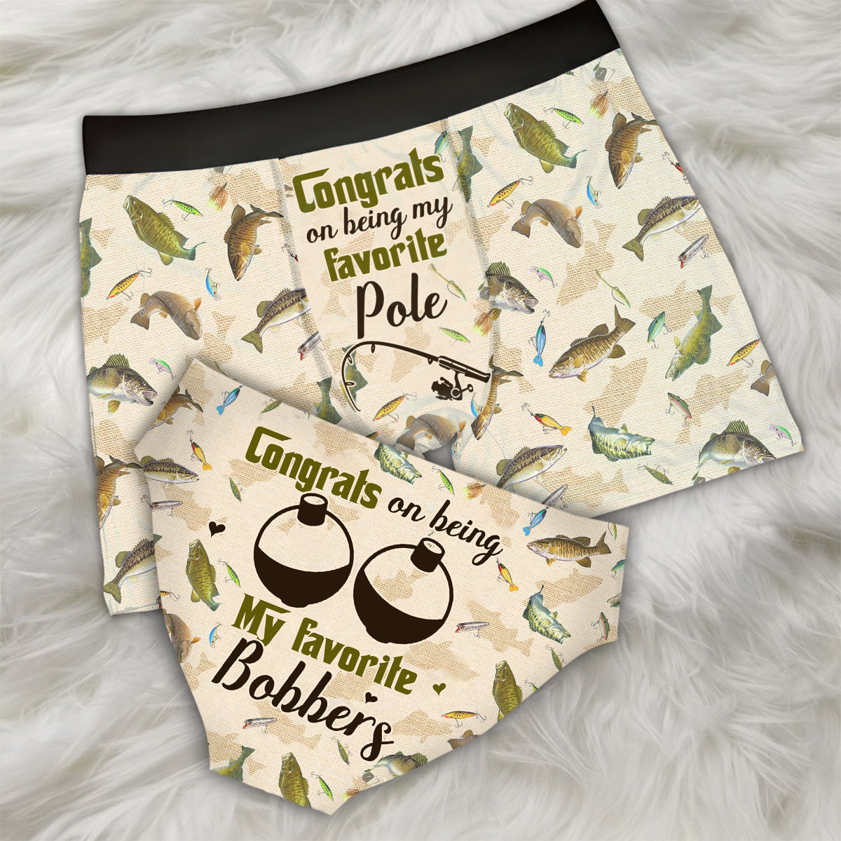 Herzlichen Glückwunsch, dass du meine Angelrute bist – Damen-Slips und Herren-Boxershorts