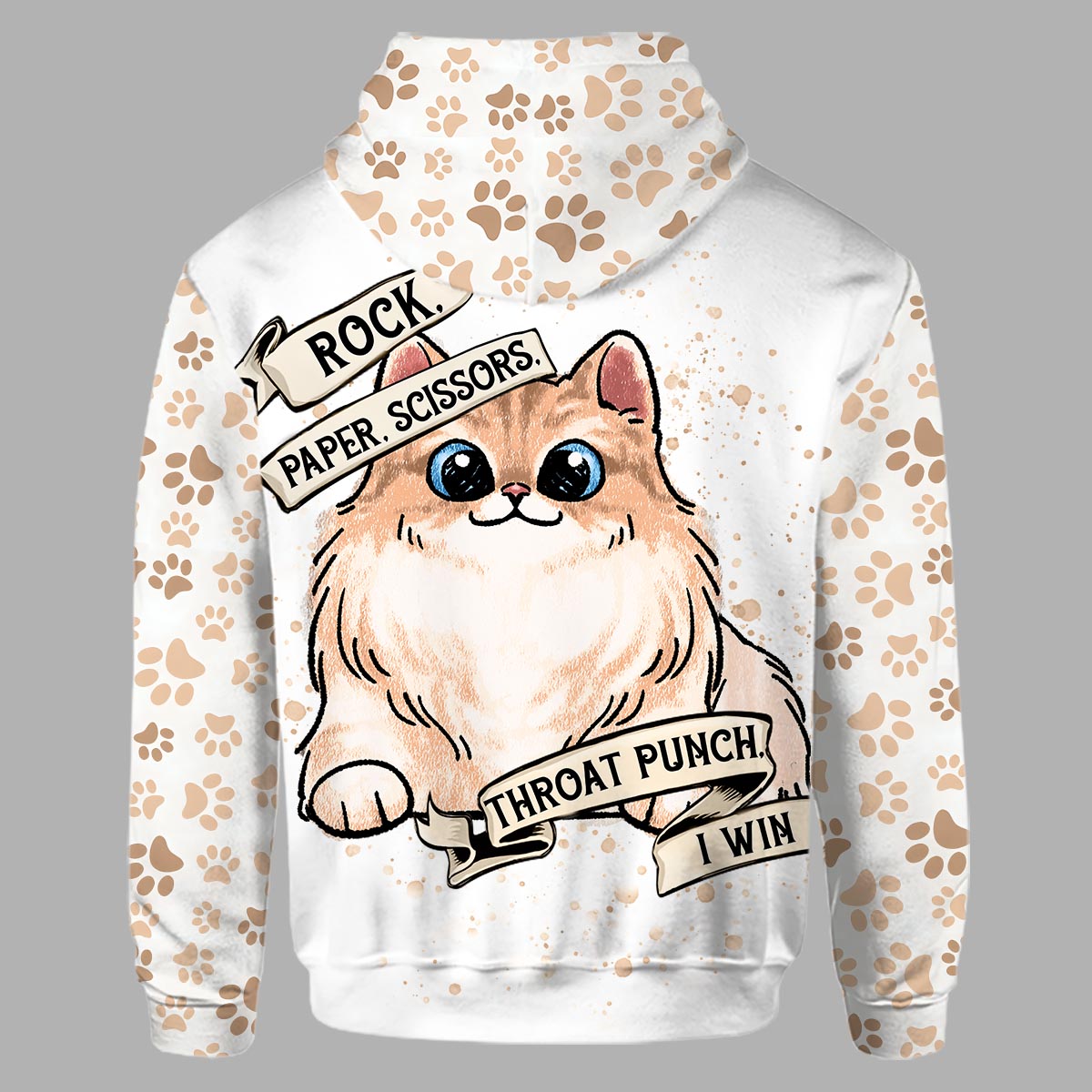 Schere, Stein, Papier – Personalisierter Katzen-Hoodie und Leggings