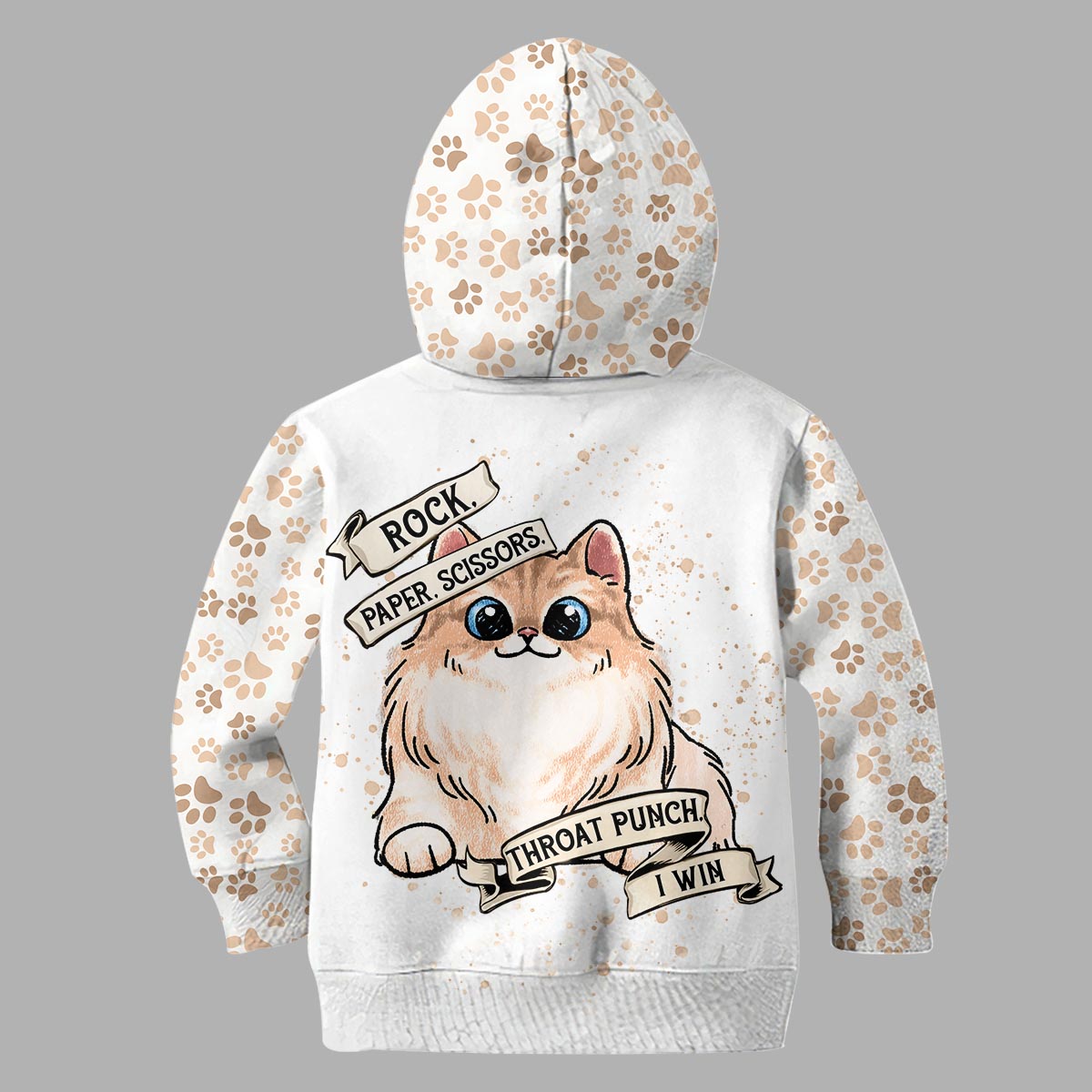 Schere, Stein, Papier – Personalisierter Katzen-Hoodie und Leggings