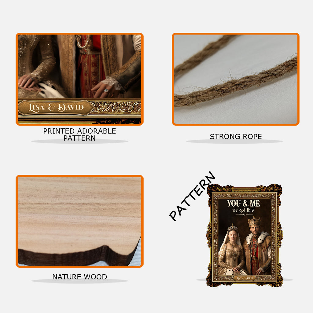Ihr König, seine Königin – Personalisiertes Holzschild für Paare