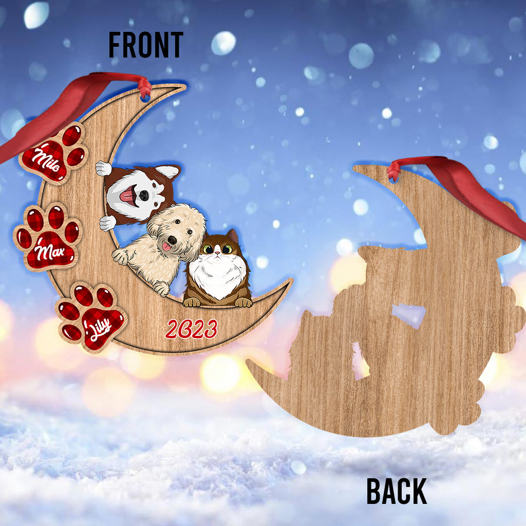 I Love You To The Moon And Back - Personalized Dog Ornament