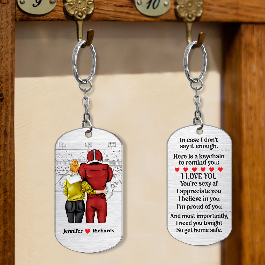 Komm sicher nach Hause – Personalisierter Fußball-Schlüsselanhänger aus Edelstahl