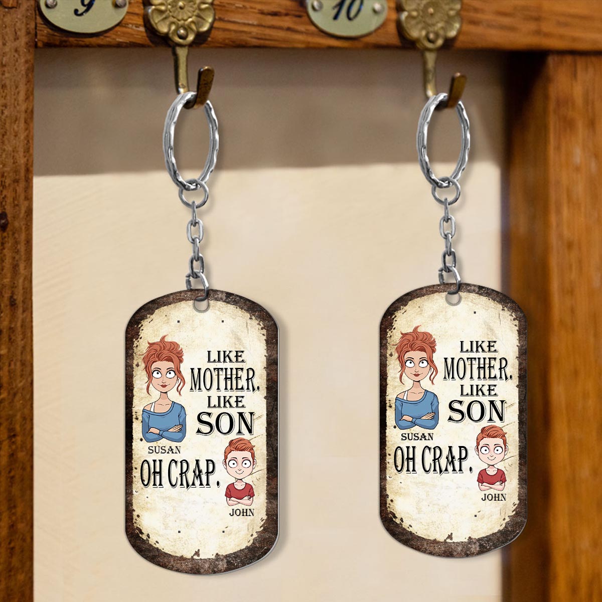 Like Father Like Daughter Like Son - Gift for dad, mom, son, daughter - Personalized Stainless Steel Keychain