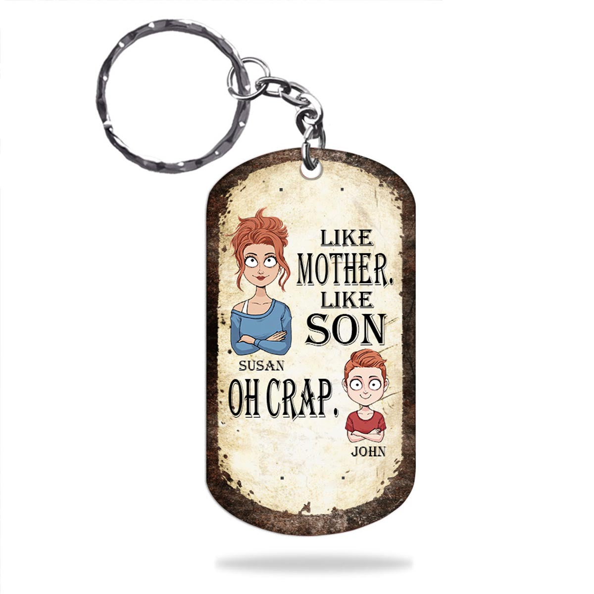 Like Father Like Daughter Like Son - Gift for dad, mom, son, daughter - Personalized Stainless Steel Keychain