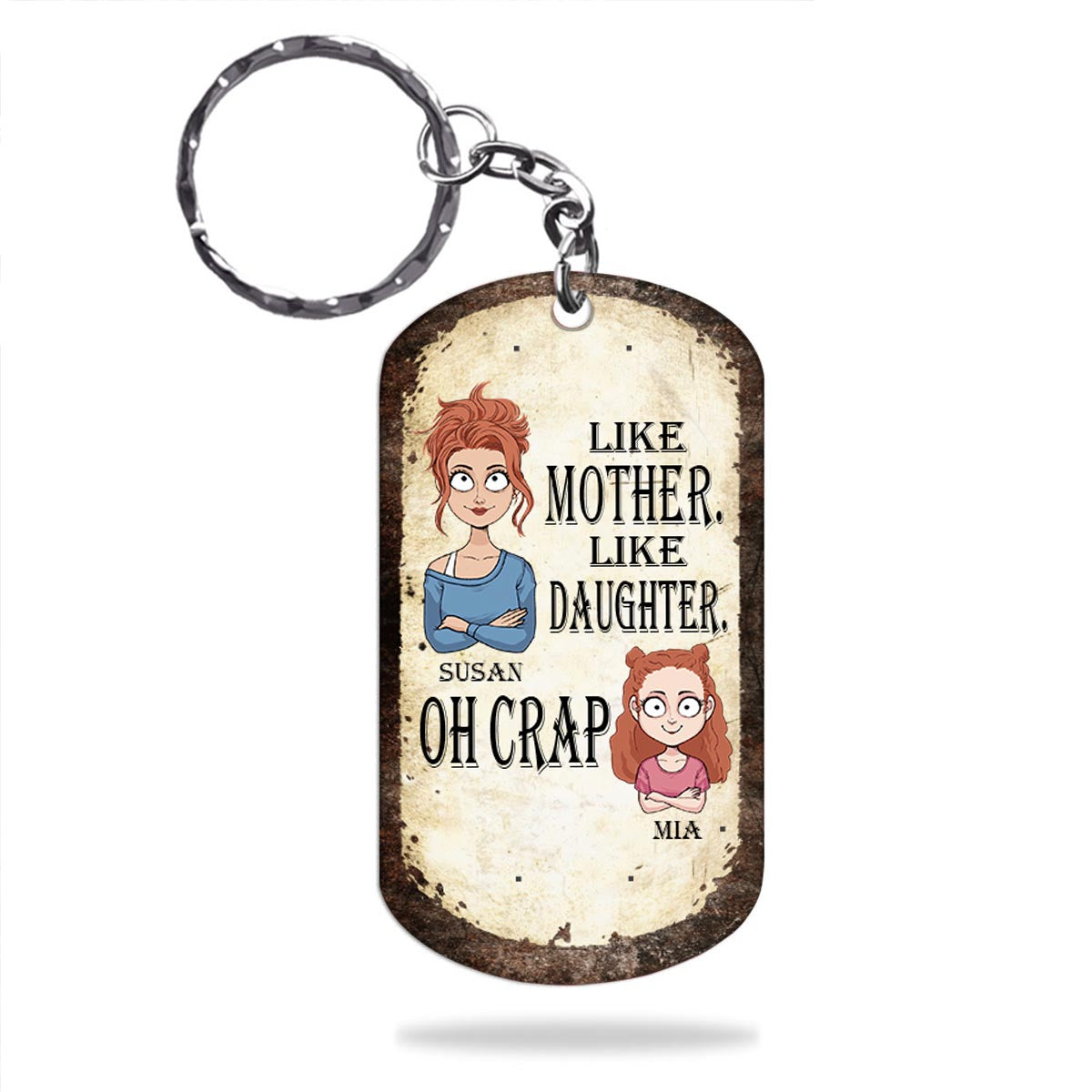 Wie der Vater, so die Tochter, so der Sohn – Geschenk für Papa, Mama, Sohn, Tochter – Personalisierter Edelstahl-Schlüsselanhänger