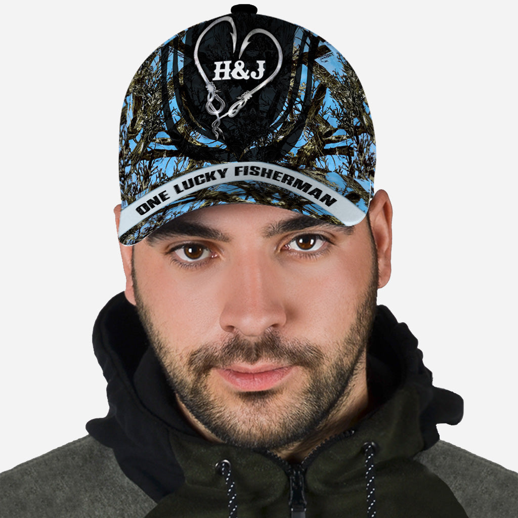 Ein glücklicher Angler – Angelgeschenk für Ehemann, Freund, Vater, Opa – Personalisierte klassische Kappe