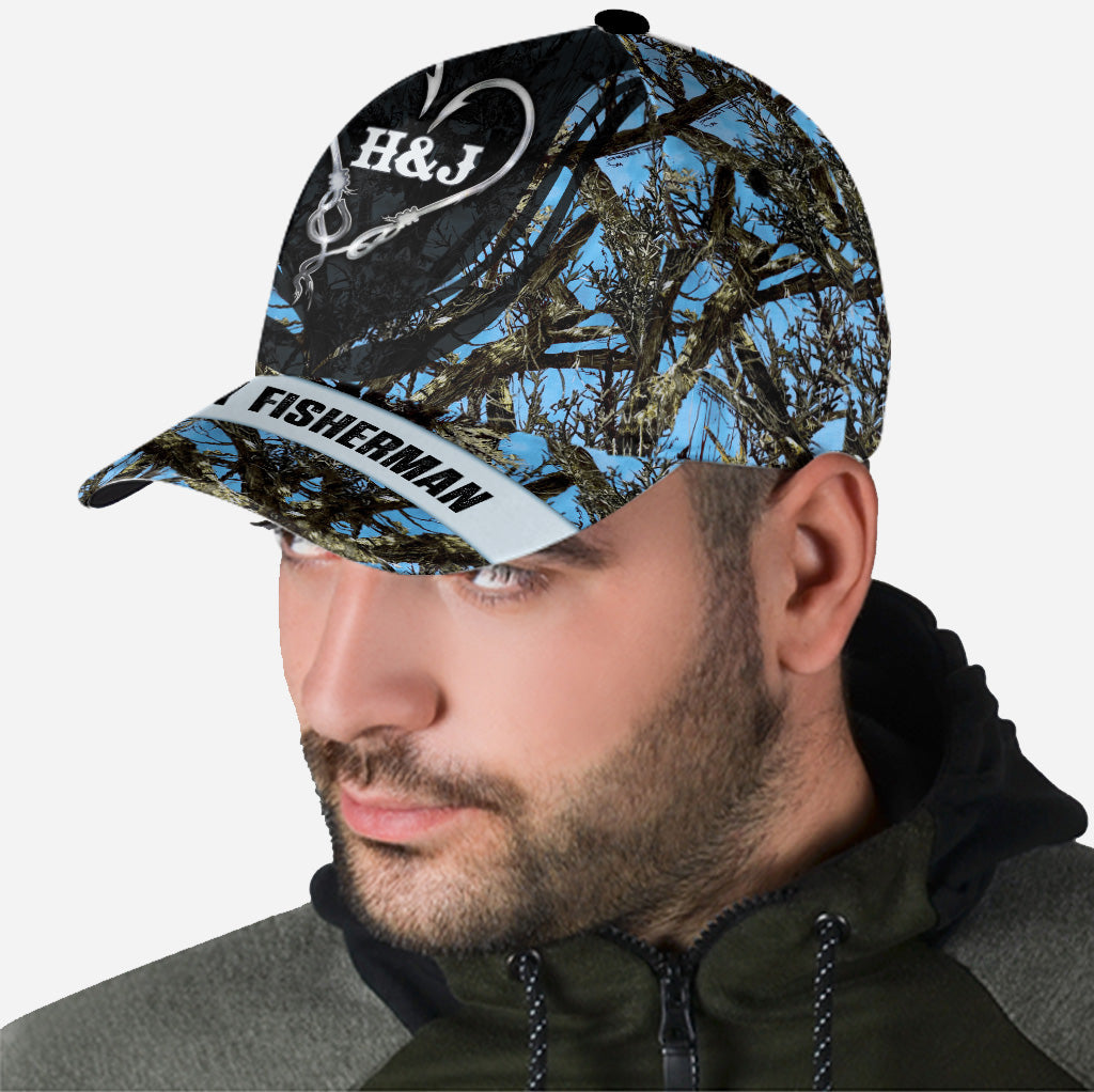 Ein glücklicher Angler – Angelgeschenk für Ehemann, Freund, Vater, Opa – Personalisierte klassische Kappe