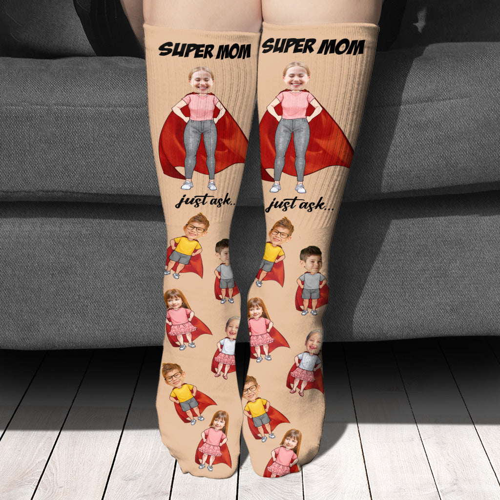 Super Dad Super Mom - Gift for dad, mom - Personalized Socks
