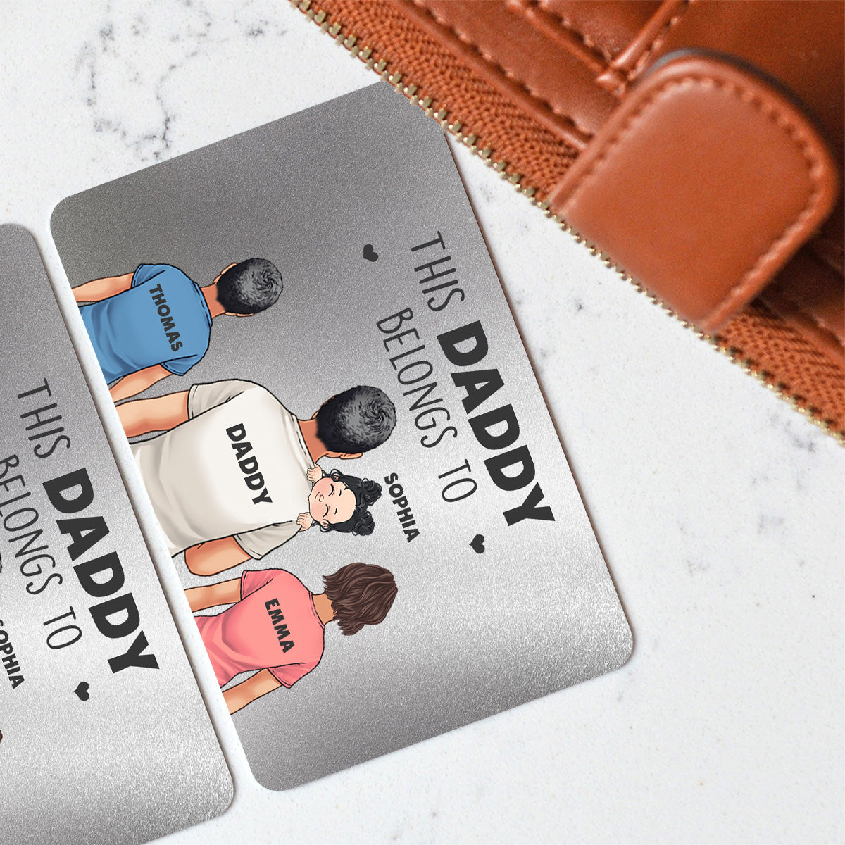 Diese Papa-Karte gehört zu – Personalisierte Einsteckkarte für die Geldbörse des Vaters