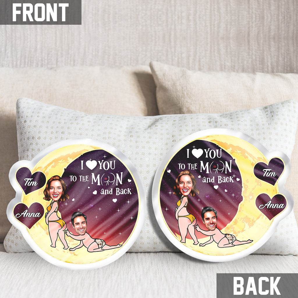 Ich liebe dich bis zum Mond – Personalisiertes Kissen in Pärchenform