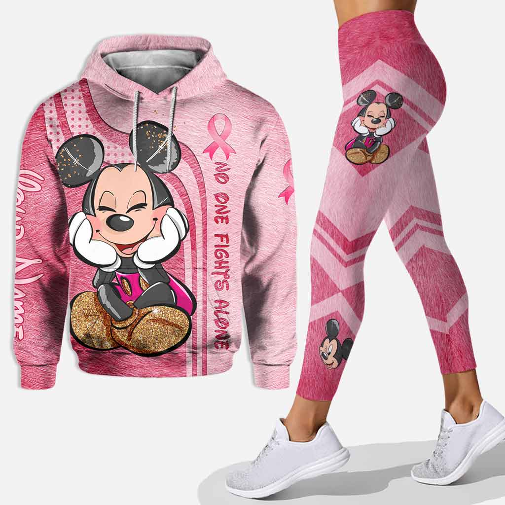 Niemand kämpft allein – Personalisierter Hoodie und Leggings zur Sensibilisierung für Brustkrebs
