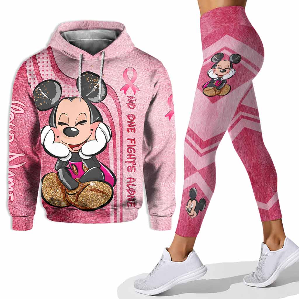 Niemand kämpft allein – Personalisierter Hoodie und Leggings zur Sensibilisierung für Brustkrebs