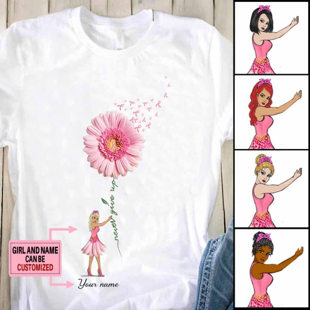 Niemals aufgeben – Personalisiertes T-Shirt und Hoodie zur Sensibilisierung für Brustkrebs