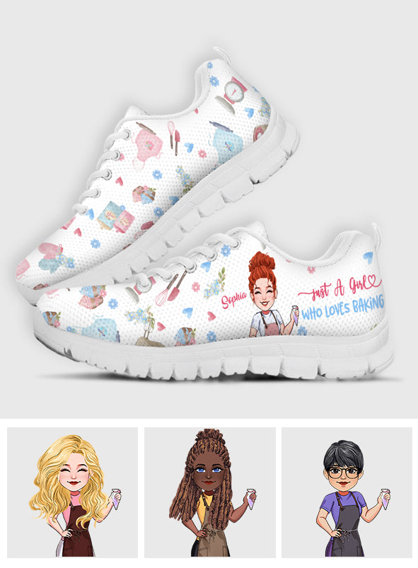 Einfach ein Mädchen, das Backen liebt – personalisierte Backsneaker