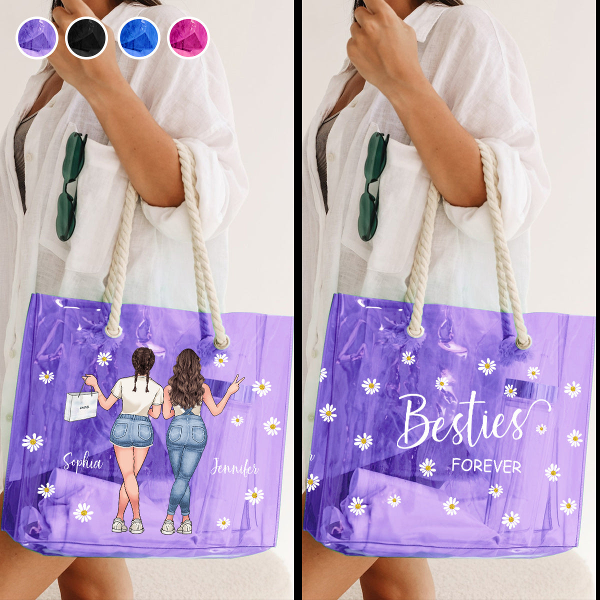 Besties Forever - Personalized Bestie Clear Tote Bag