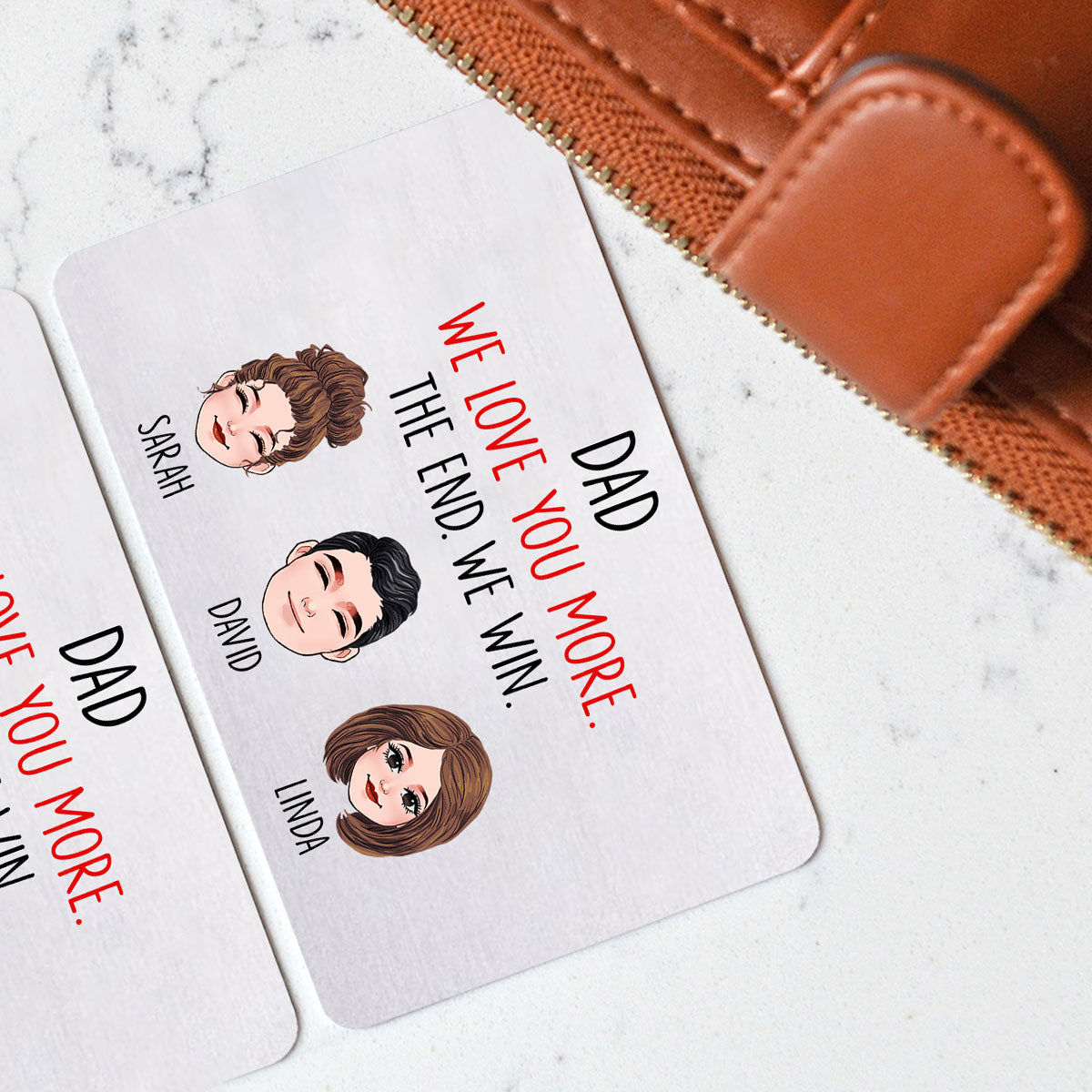 Papa, ich liebe dich mehr – Personalisierte Geldbörsenkarte für Väter