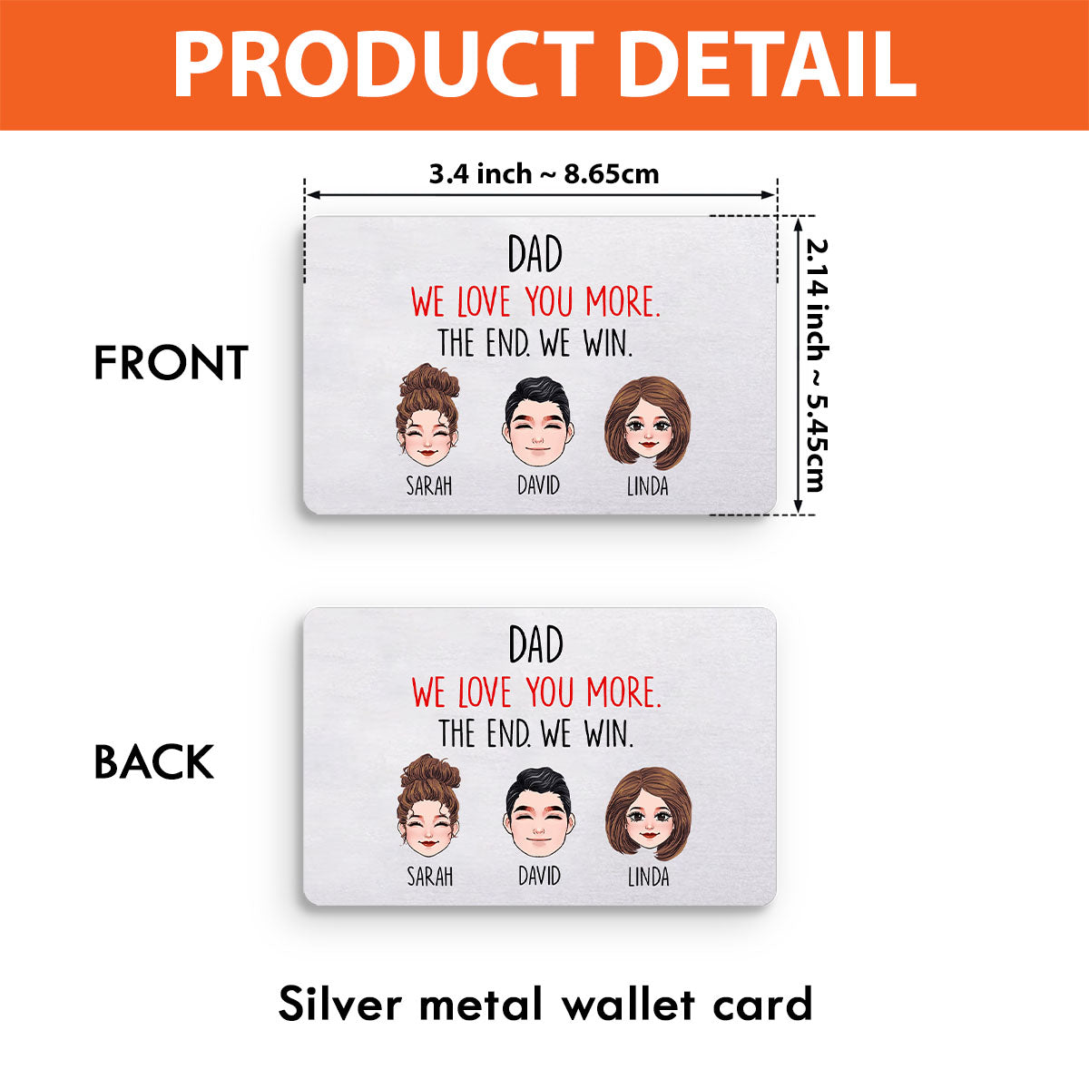 Papa, ich liebe dich mehr – Personalisierte Geldbörsenkarte für Väter