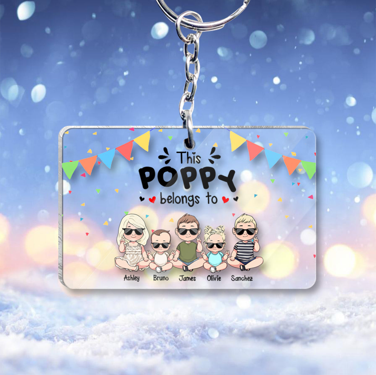 Meine Lieblingsmenschen – Geschenk für Opa, Oma, Bruder, Schwester, Mama, Papa, Onkel, Tante – Personalisierter Schlüsselanhänger