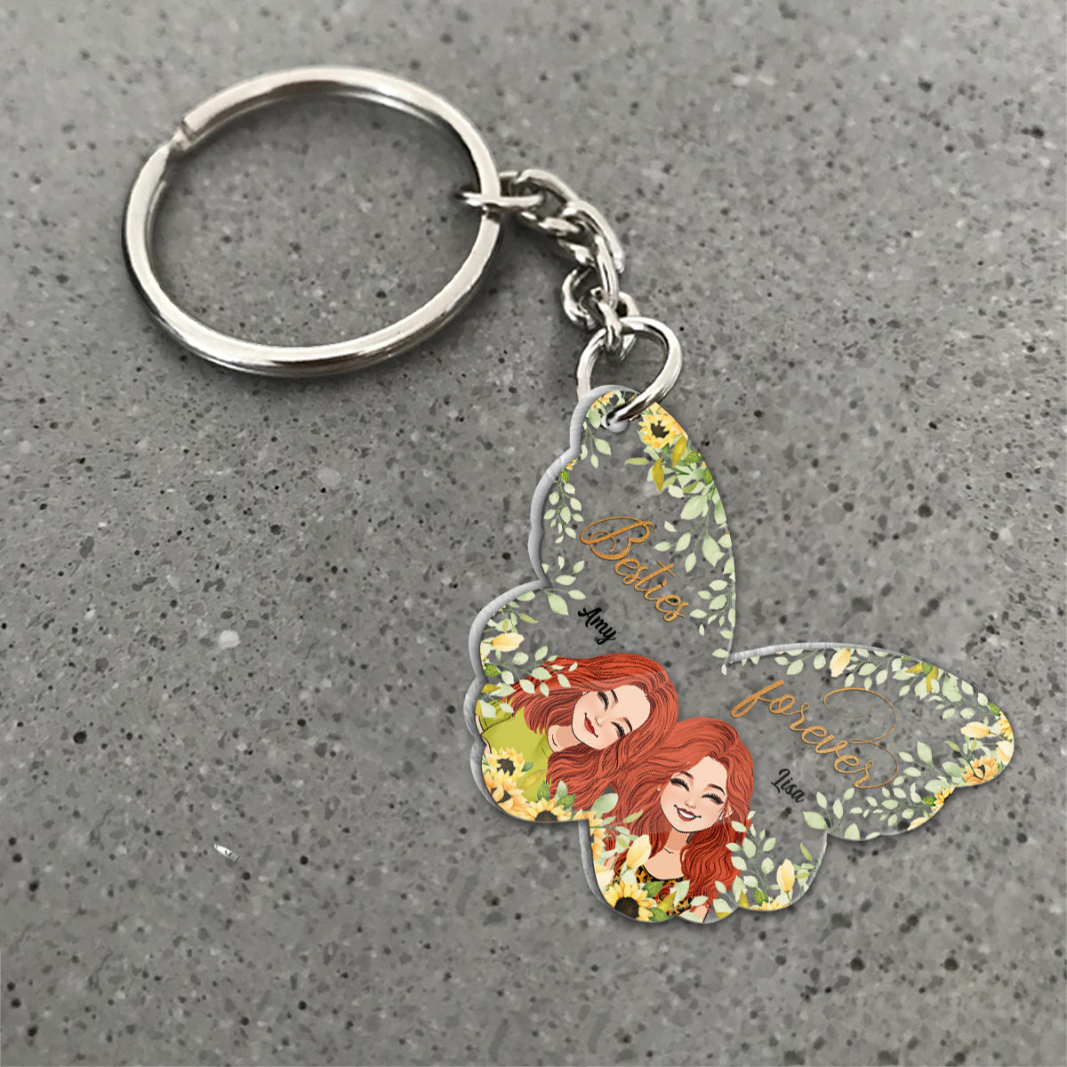 Für immer beste Freundinnen – Personalisierter transparenter Schlüsselanhänger für beste Freundinnen