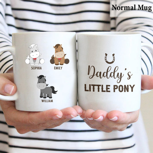 Daddy's Little Ponies - Horse gift for dad,grandpa, husband, him - Personalized Mug