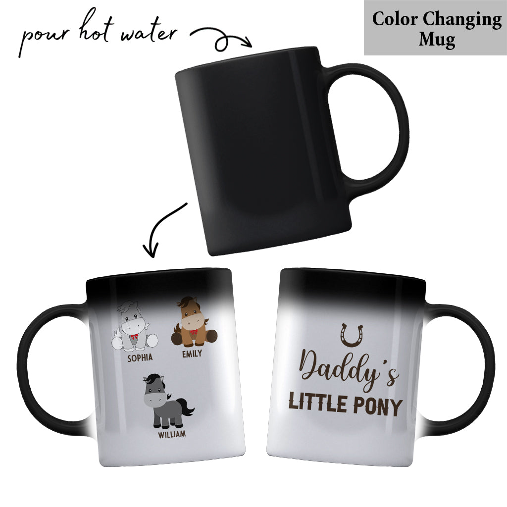 Daddy's Little Ponies - Horse gift for dad,grandpa, husband, him - Personalized Mug