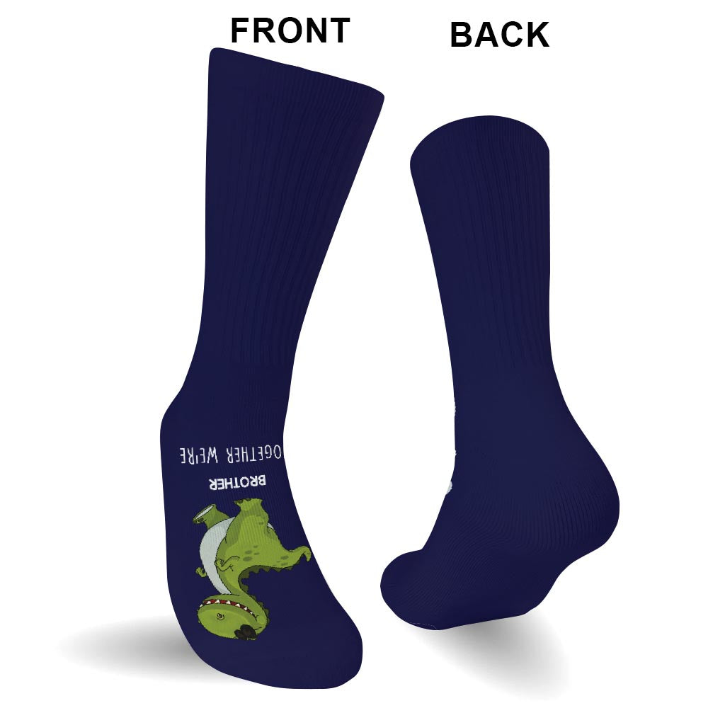 Gemeinsam sind wir brüllend gut – Geschenk für Papa, Oma, Opa, Mama, Onkel, Tante, Bruder, Schwester, Sohn, Tochter, Enkelin, Enkel, frischgebackene Mama, frischgebackener Papa – Personalisierte Socken